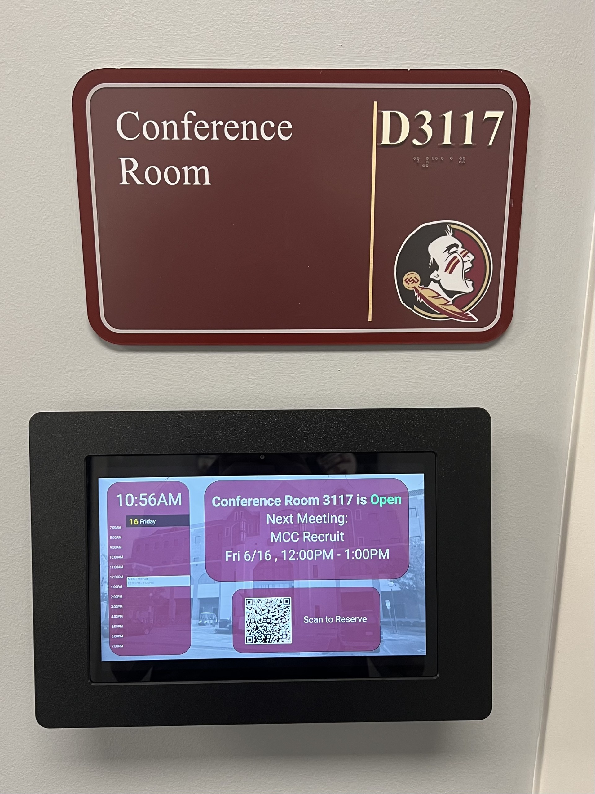 Conference Room Schedule Tablet